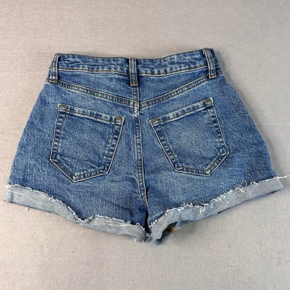 Wild Fable Shorts Medium Wash Blue Womens 00 Denim High-Rise Rolled Cuff Casual - Picture 2 of 8
